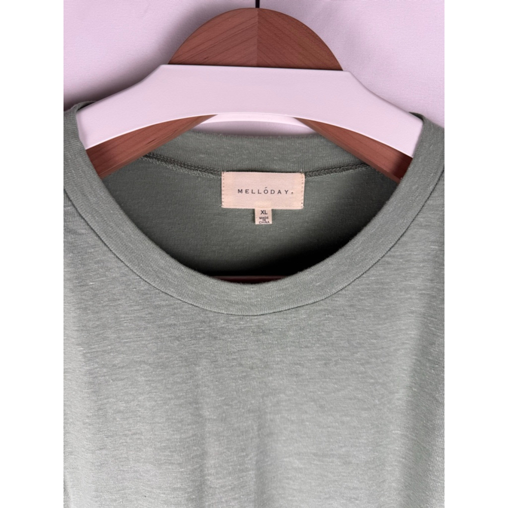 Women's Melloday Ruffle Sleeve T-Shirt Green Size XL $10 w/$25 purchase - Picture 2 of 5